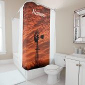 Kansas Sunset's Douchegordijn (In situ)