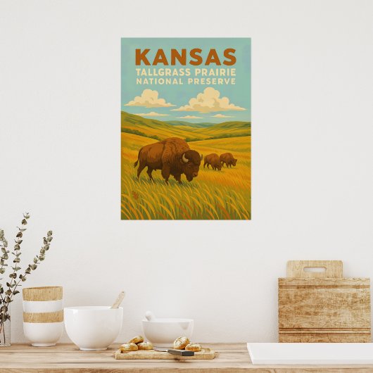 Kansas Tallgrass Prairie National Preserve V01 Poster (Keuken)