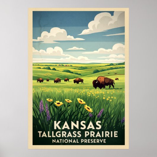 Kansas Tallgrass Prairie National Preserve V04 Poster (Voorkant)