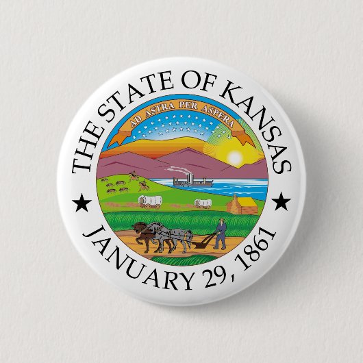Kansas-teken Ronde Button 5,7 Cm (Voorkant)