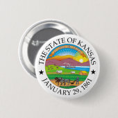 Kansas-teken Ronde Button 5,7 Cm (Voorkant /achterkant)