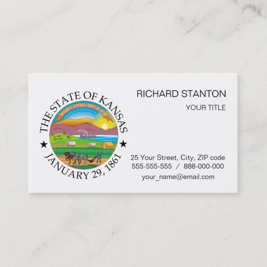 Kansas-teken Visitekaartje (Voorkant)
