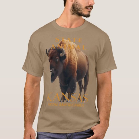 Kansas Territory Animal Bison Americanus T-shirt (Voorkant)