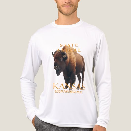 Kansas Territory Animal Bison Americanus Tri-Blend Shirt (Voorkant volledig)