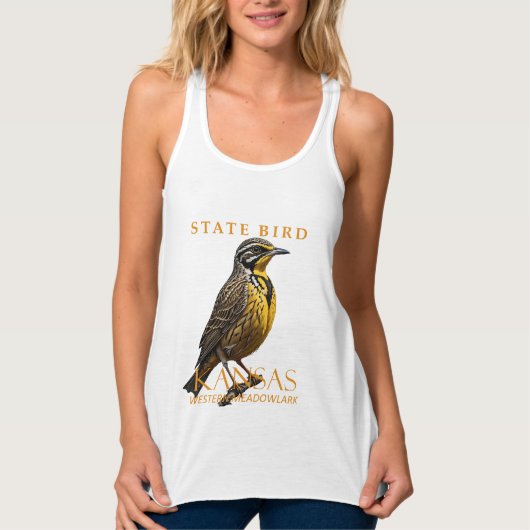 Kansas Territory Bird The Western Meadowlark Tanktop (Voorkant)