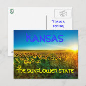 Kansas "The Sunflower State"-Briefkaart Briefkaart (Voorkant / Achterkant)
