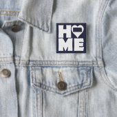 Kansas Thuis Hart Staat Knoop Badge Speld Vierkante Button 5,1 Cm (In situ)