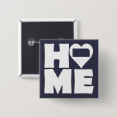 Kansas Thuis Hart Staat Knoop Badge Speld Vierkante Button 5,1 Cm (Voorkant /achterkant)