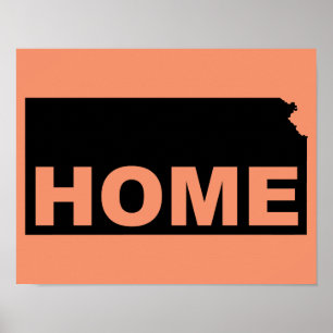 Kansas Thuis Weg Van Staat Poster Bord