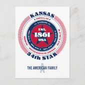 Kansas, Topeka, KS, Patriottisch, Monogram Briefkaart (Voorkant)