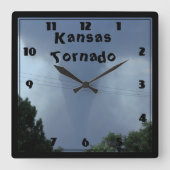 Kansas Tornado CLOCK Vierkante Klok (Voorkant)