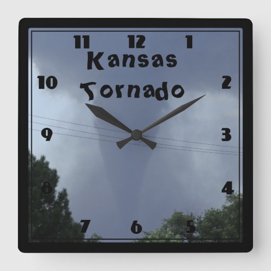 Kansas Tornado CLOCK Vierkante Klok (Voorkant)