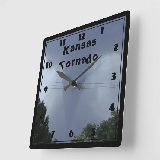 Kansas Tornado CLOCK Vierkante Klok (Hoek)