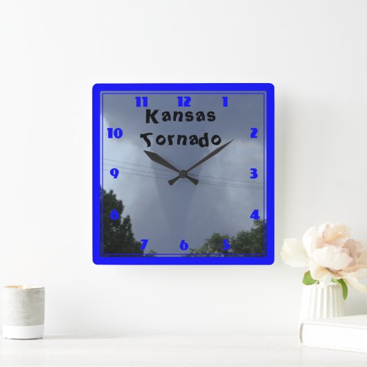 Kansas Tornado CLOCK Vierkante Klok (Huis)