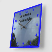 Kansas Tornado CLOCK Vierkante Klok (Hoek)
