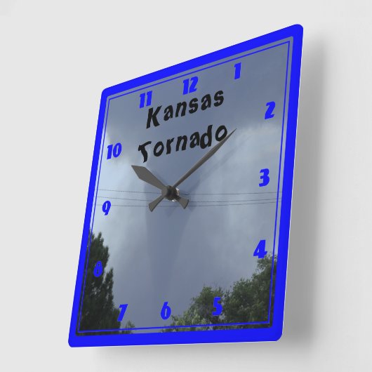 Kansas Tornado CLOCK Vierkante Klok (Hoek)