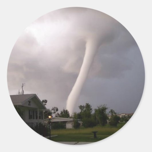 Kansas Tornado Ronde Sticker (Voorkant)