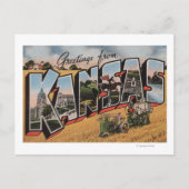 Kansas (Tractor- en Hay Bailer Scene) Briefkaart (Voorkant)
