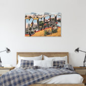 Kansas (Tractor- en Hay Bailer Scene) Canvas Afdruk (Insitu (Slaapkamer))