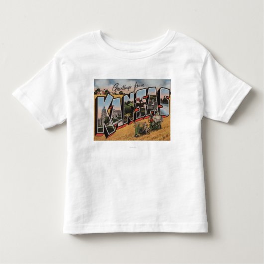Kansas (Tractor- en Hay Bailer Scene) Kinder Shirts (Voorkant)