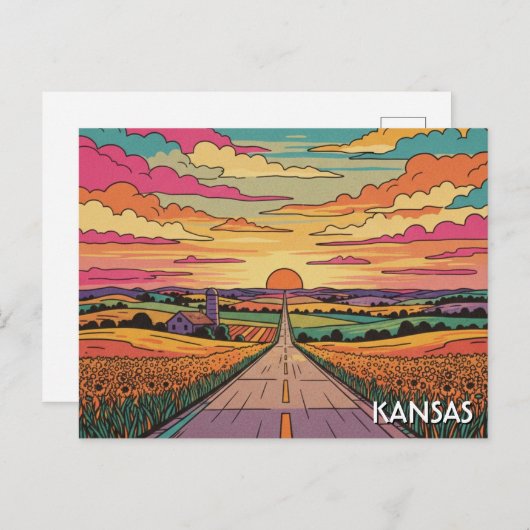 Kansas Travel Briefkaart (Voorkant / Achterkant)