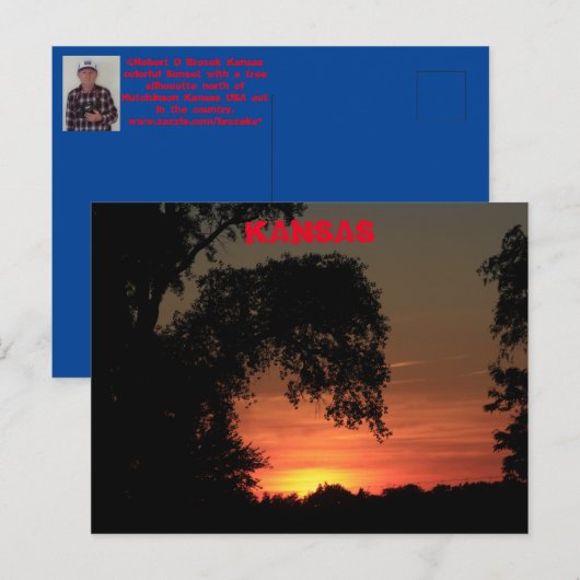 Kansas Tree Silhouette Sunset Briefkaart (Voorkant / Achterkant)