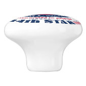 Kansas US State Rood Wit Blauw Typografie Keramische Knop (Zijkant)