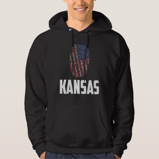 Kansas USA American Flag 4th of July Hoodie (Voorkant)