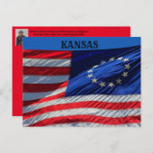 Kansas USA Flag Closeup POST KAART. Briefkaart (Voorkant / Achterkant)