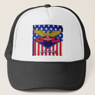 Kansas USA Flag Trucker Pet