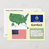 Kansas, Verenigde Staten Briefkaart (Voorkant / Achterkant)