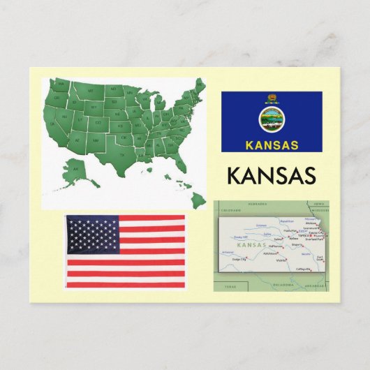 Kansas, Verenigde Staten Briefkaart (Voorkant)