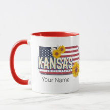 Kansas Verenigde Staten Retro State Kaart  Verenig
