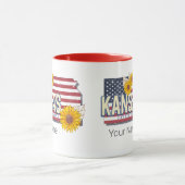 Kansas Verenigde Staten Retro State Kaart Verenig Mok (Midden)