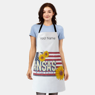 Kansas Verenigde Staten Retro State Kaart Verenig Schort