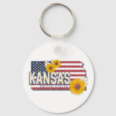 Kansas Verenigde Staten Retro State Kaart  Verenig Sleutelhanger (Voorkant)