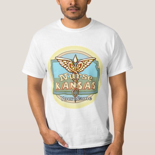 Kansas Verpleegster Caduceus T-shirt (Voorkant)