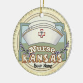 Kansas Verpleegster Keramisch Ornament (Links)