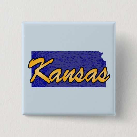Kansas Vierkante Button 5,1 Cm (Voorkant)