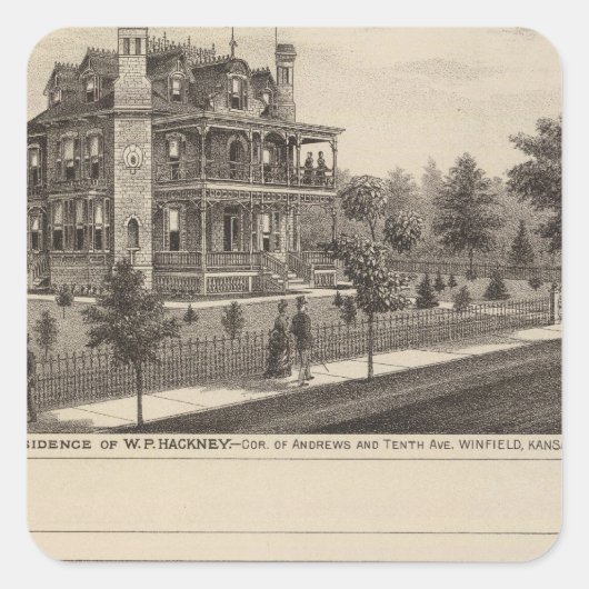 Kansas Vierkante Sticker (Voorkant)