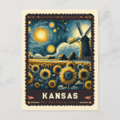 Kansas | Vincent van Gogh geïnspireerd Briefkaart (Voorkant)