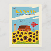 Kansas vintage reisposter briefkaart (Voorkant)