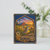 Kansas Vintage Reizen Briefkaart (Staand voorkant)