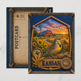 Kansas Vintage Reizen Briefkaart