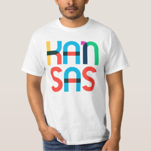 Kansas Vintage Retro Pop Art 80s Primaire Kleuren T-shirt