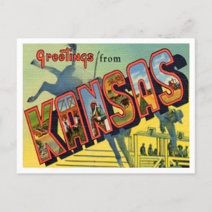 Kansas Vintage Travel Briefkaart