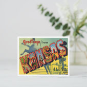 Kansas Vintage Travel Briefkaart (Staand voorkant)