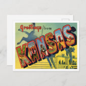 Kansas Vintage Travel Briefkaart (Voorkant / Achterkant)