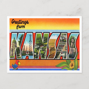 Kansas Vintage Travel Briefkaart