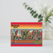 Kansas Vintage Travel Briefkaart (Staand voorkant)